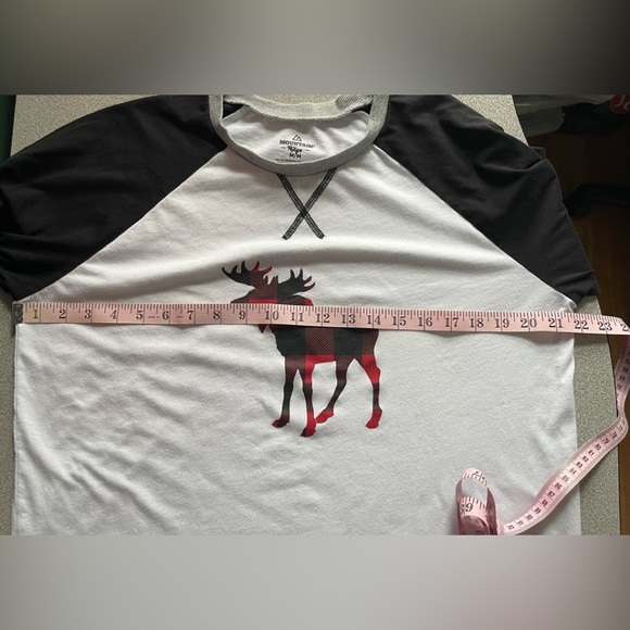 Mountain Ridge Moose Baseball Style Pj Top Size Medium - Picture 7 of 9